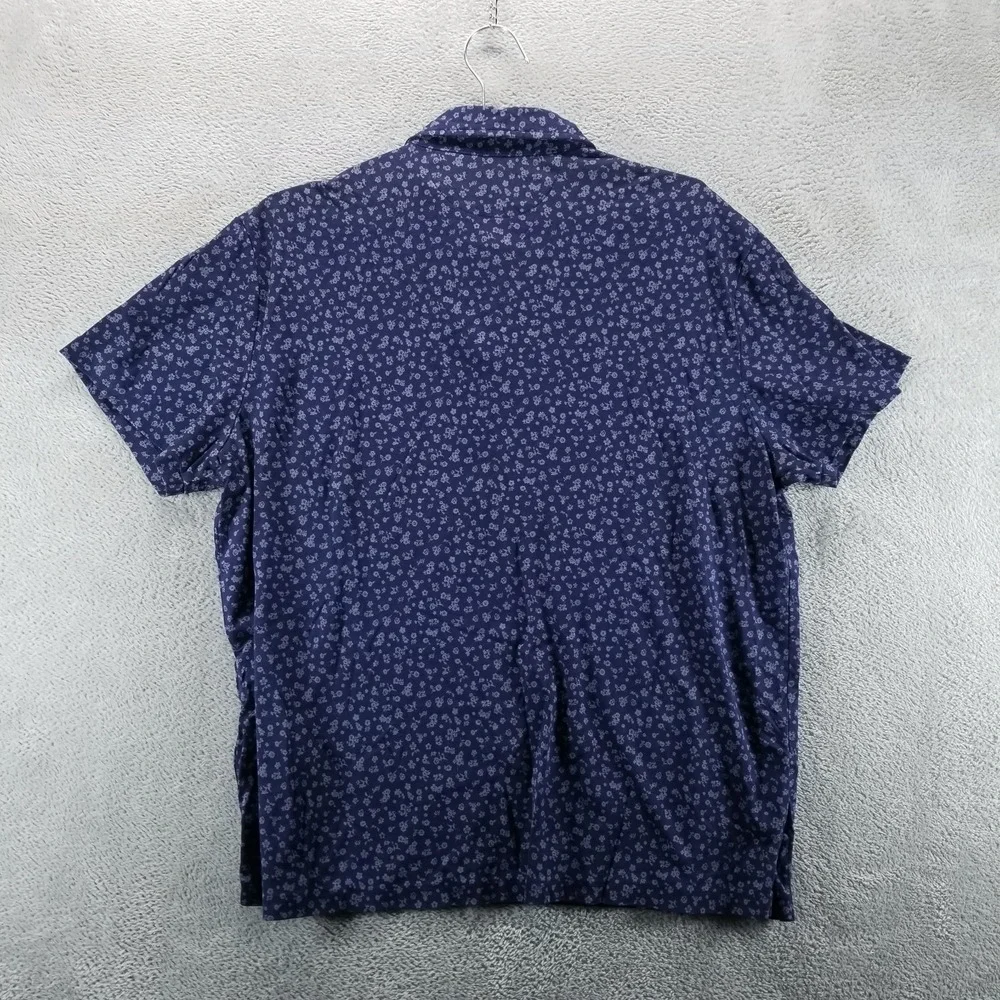 Polo Ralph Lauren Polo Shirt Mens L‎ Blue Paisley Floral Slim Fit Short Sleeve